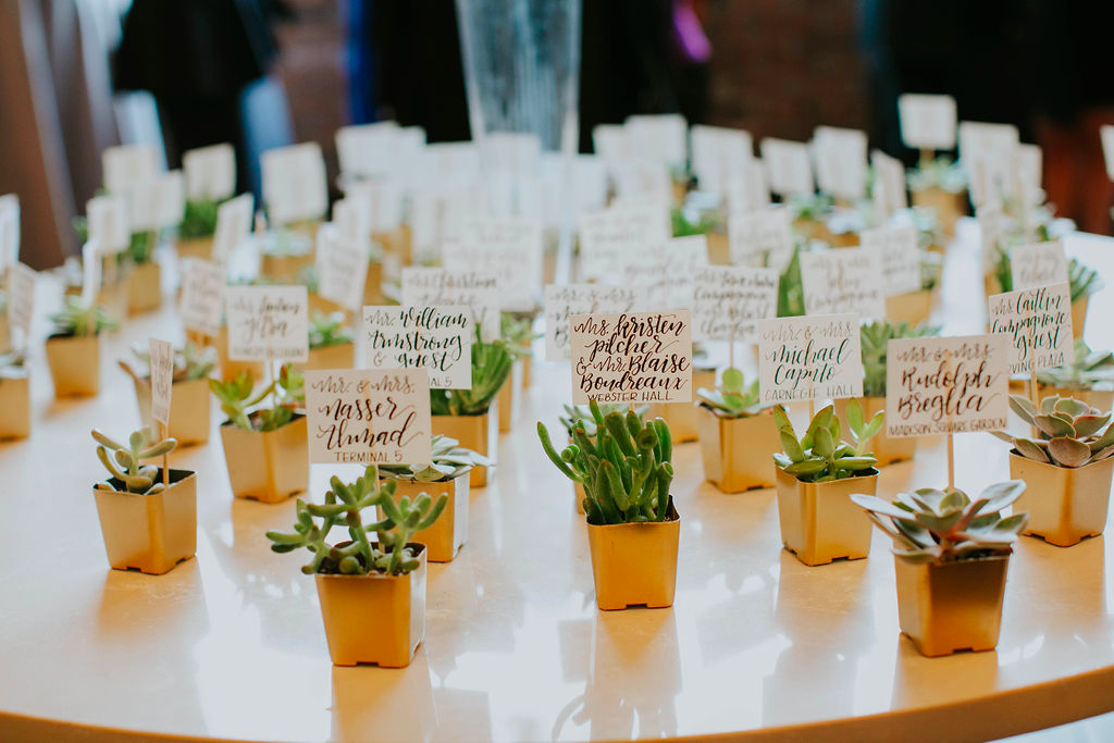 succulent place cards Succulent and Calligraphy Place Cards – thelocallinenj