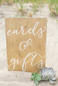 Cards and Gifts Sign Gold