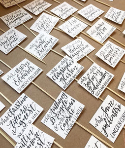 Succulent and Calligraphy Place Cards