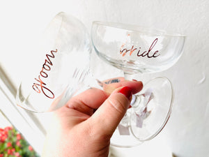 Bride & Groom Martini Glass