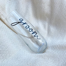 Load image into Gallery viewer, Bride and Groom Stemless Flutes
