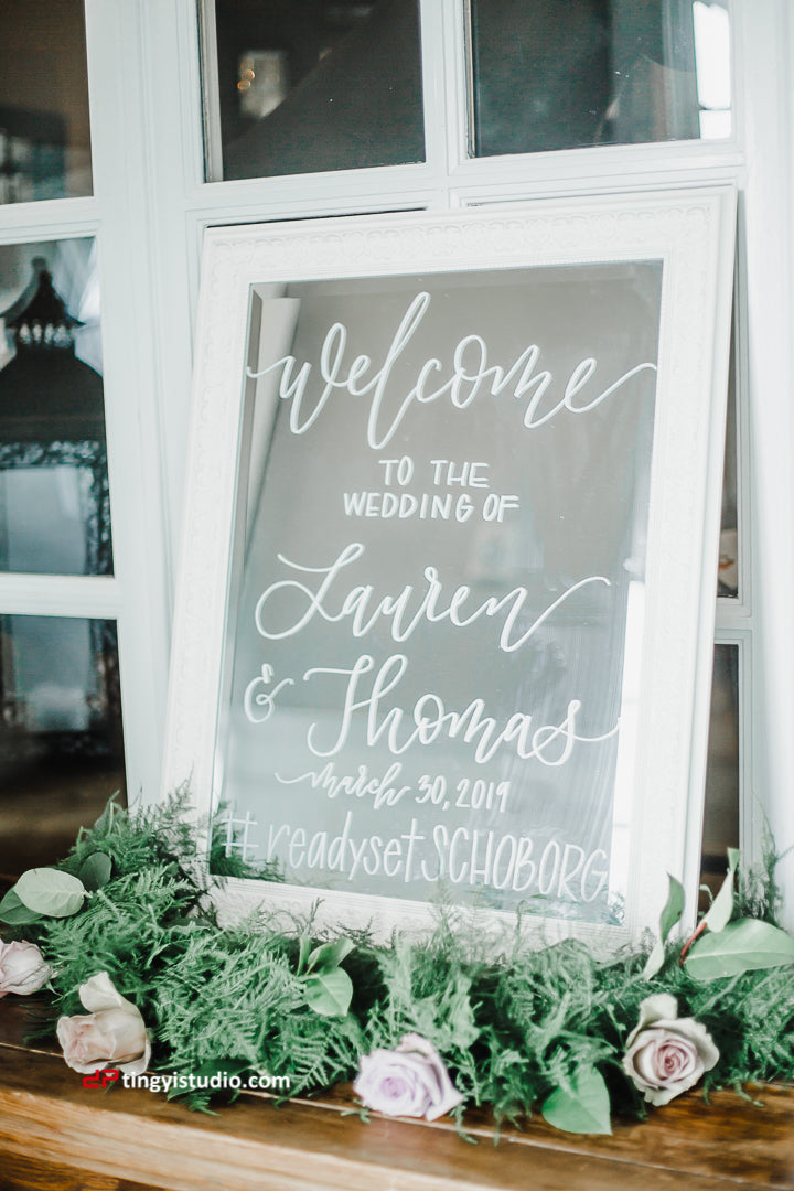 Small White Welcome Mirror
